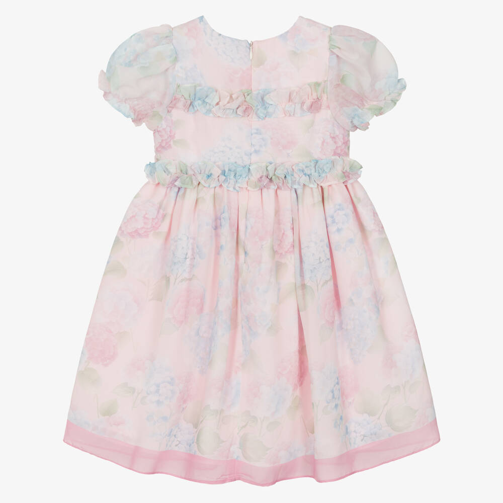 Patachou-Girls Pastel Pink Floral Chiffon Dress | Childrensalon Outlet