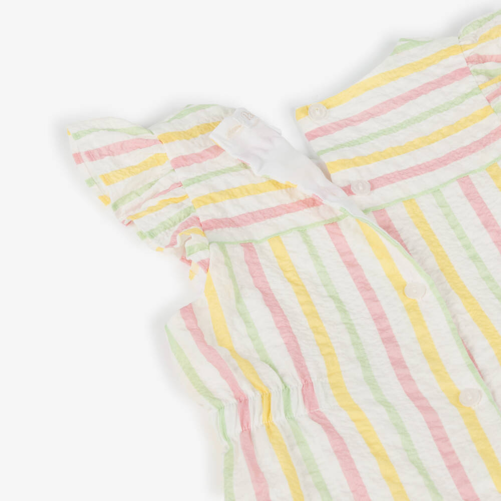 Patachou-جمبسوت قطن مخطط بألوان الباستيل للبنات | Childrensalon Outlet