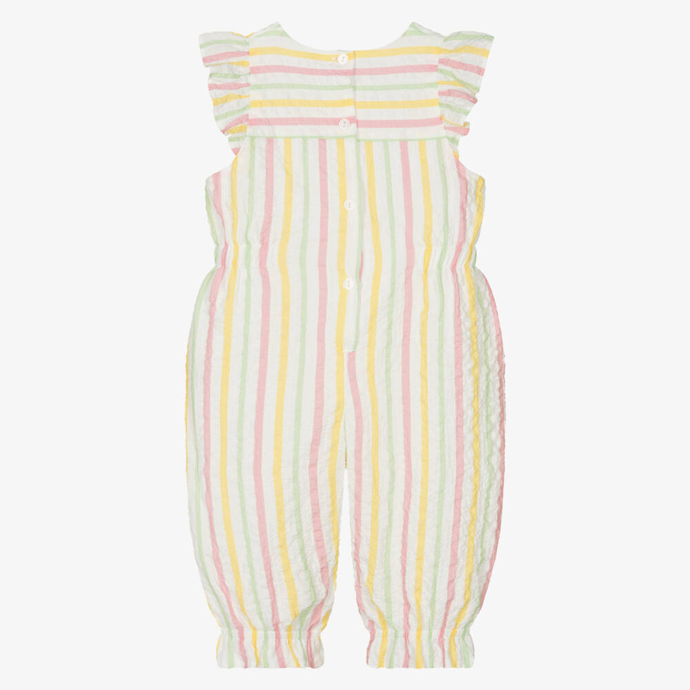 Patachou-جمبسوت قطن مخطط بألوان الباستيل للبنات | Childrensalon Outlet