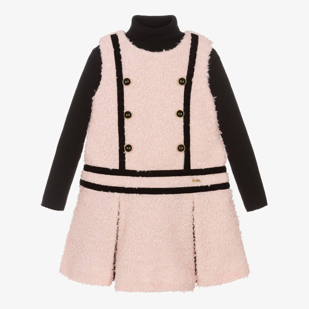 Patachou - Ensemble robe rose et noire fille | Childrensalon