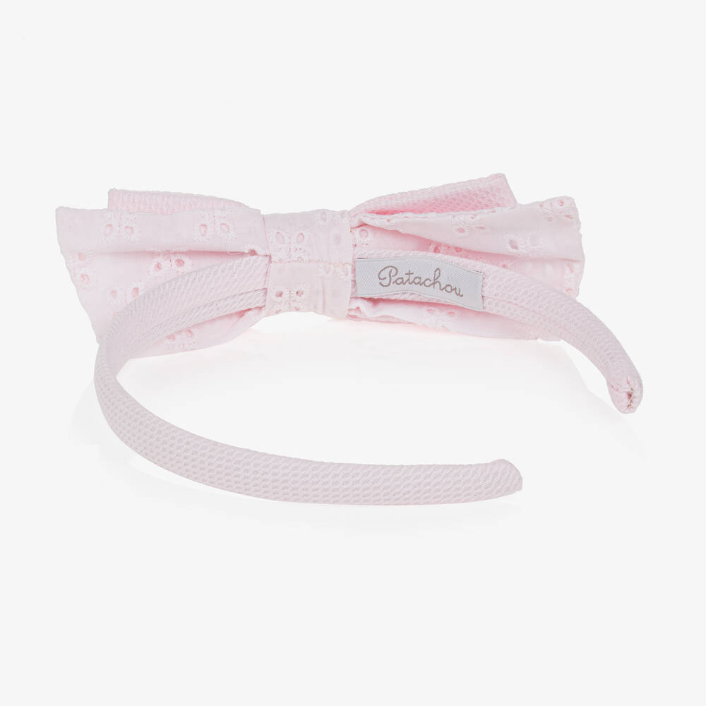Patachou-Girls Pink Bow Hairband | Childrensalon Outlet
