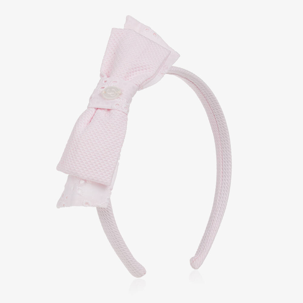 Patachou - Girls Pink Bow Hairband | Childrensalon