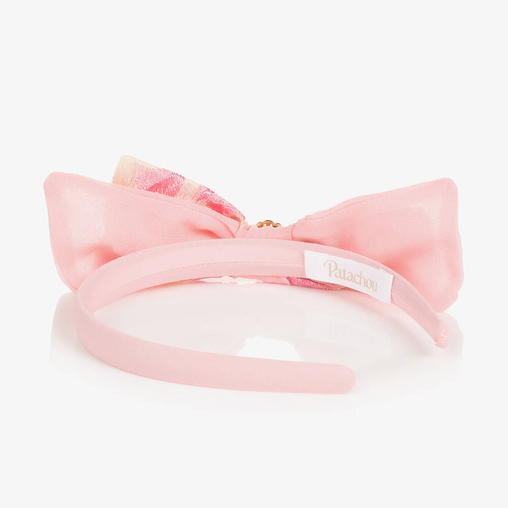 Patachou-Girls Pink Bow Hairband | Childrensalon Outlet