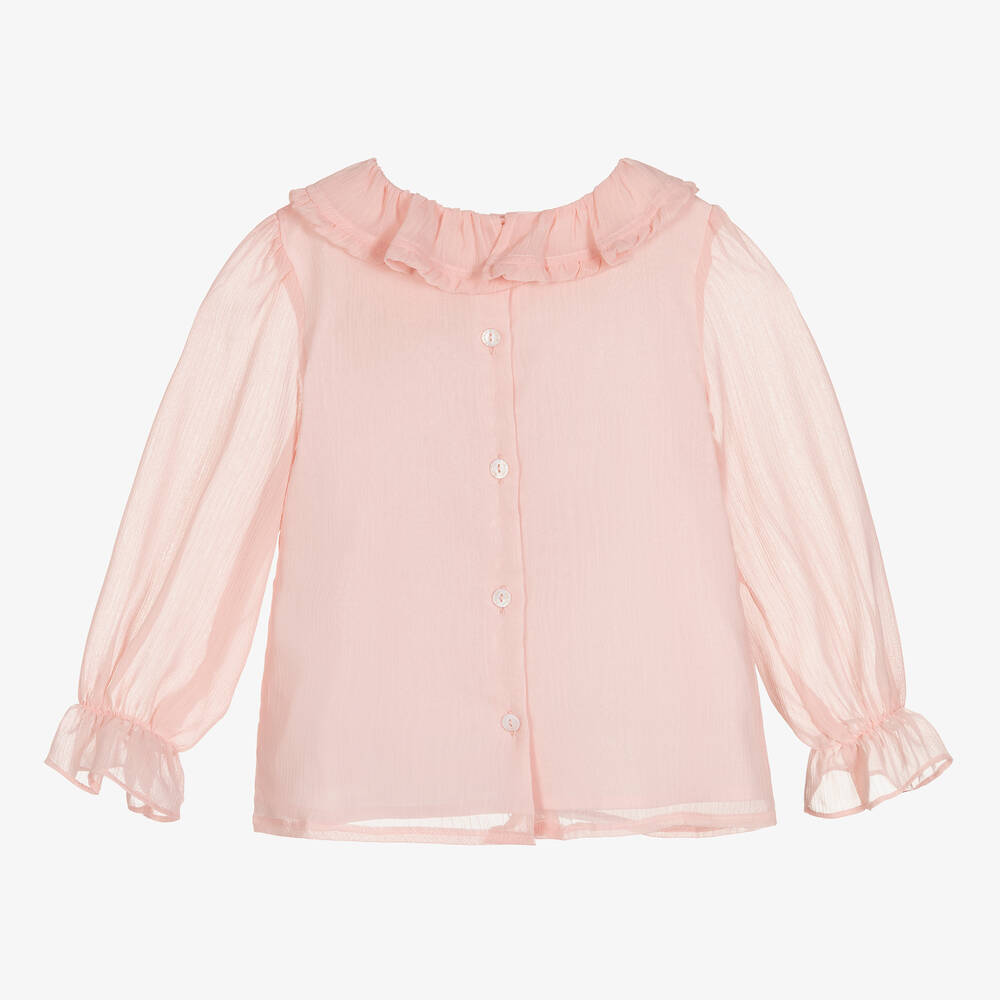 Patachou-Girls Pink Chiffon Blouse | Childrensalon Outlet