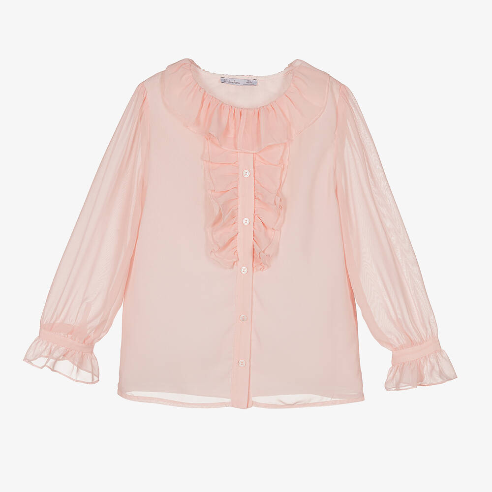 Patachou - Girls Pink Chiffon Blouse | Childrensalon