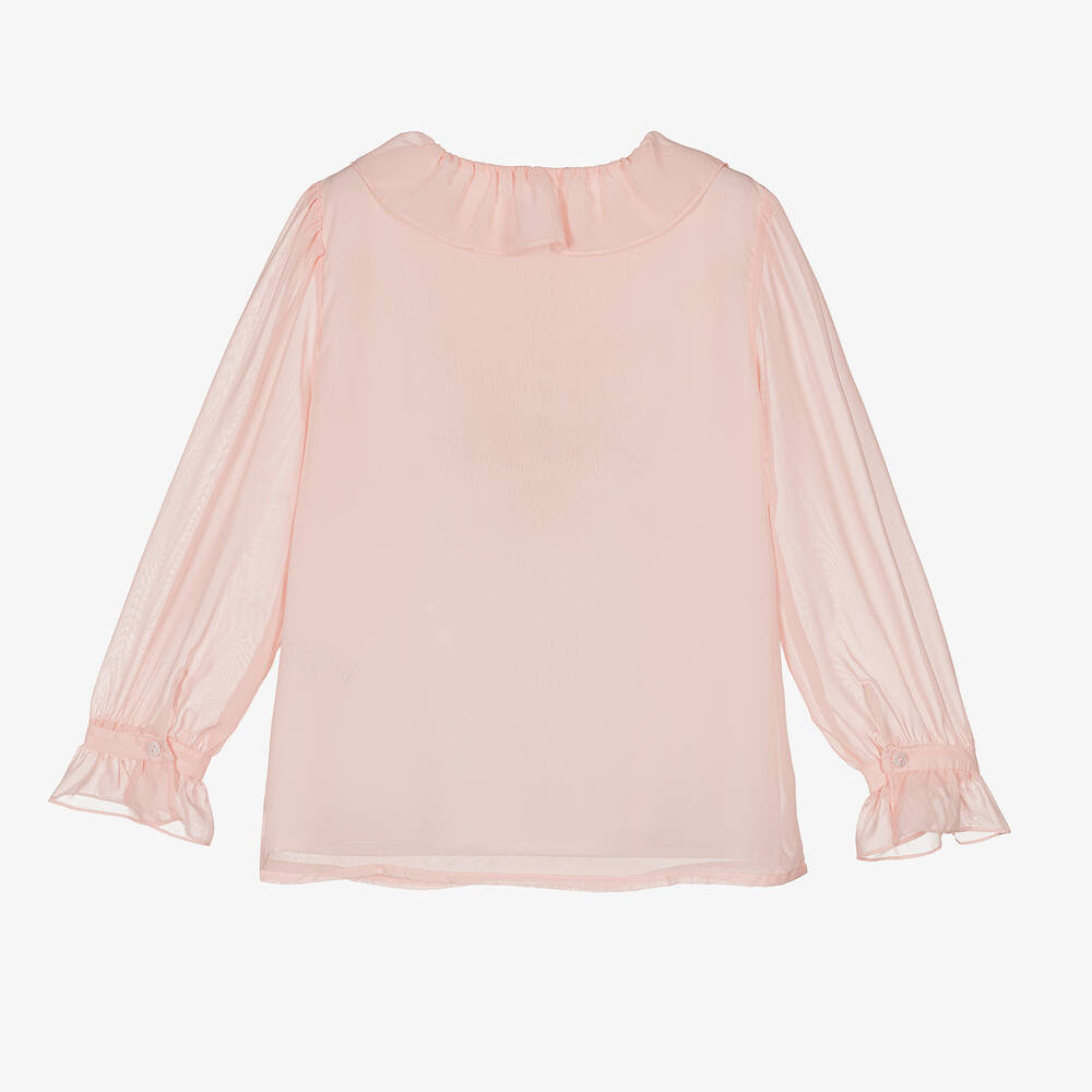 Patachou Girls Pink Chiffon Blouse Childrensalon Outlet