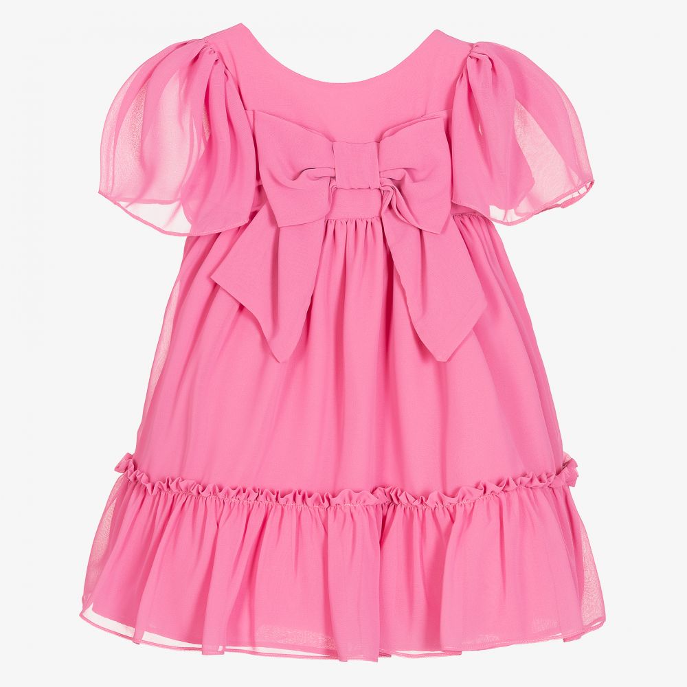 Patachou-Розовое шифоновое платье с бантом для девочек | Childrensalon Outlet