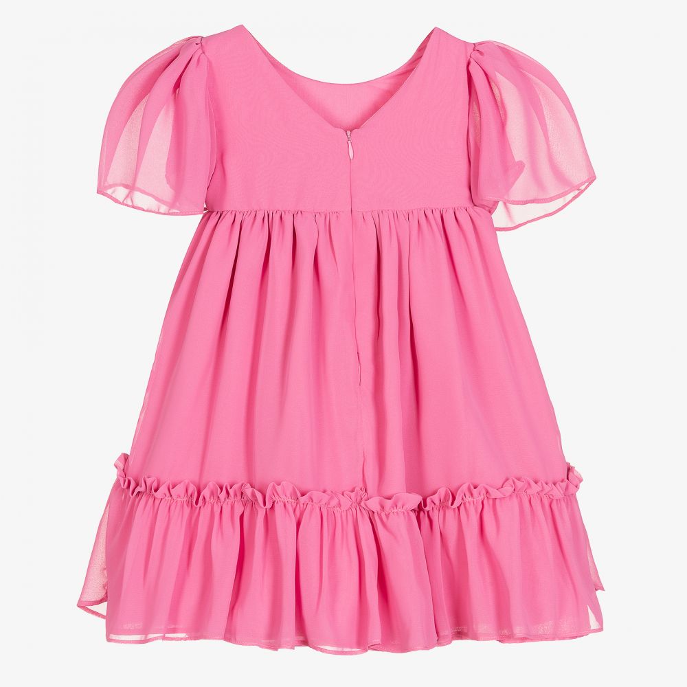 Patachou-Розовое шифоновое платье с бантом для девочек | Childrensalon Outlet