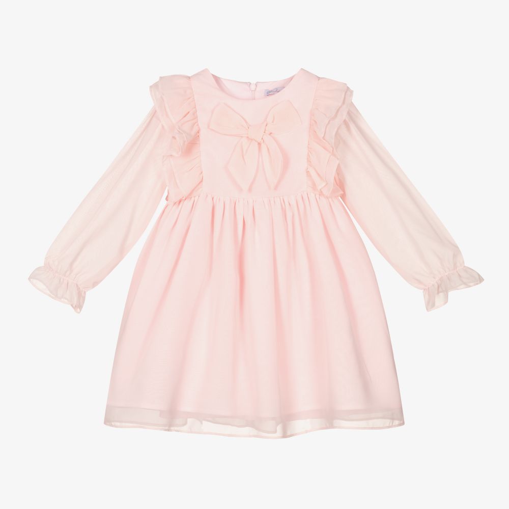 Patachou - Girls Pink Chiffon Dress | Childrensalon