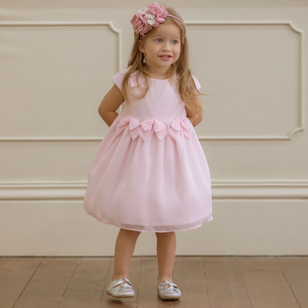 Girls pink chiffon dress store