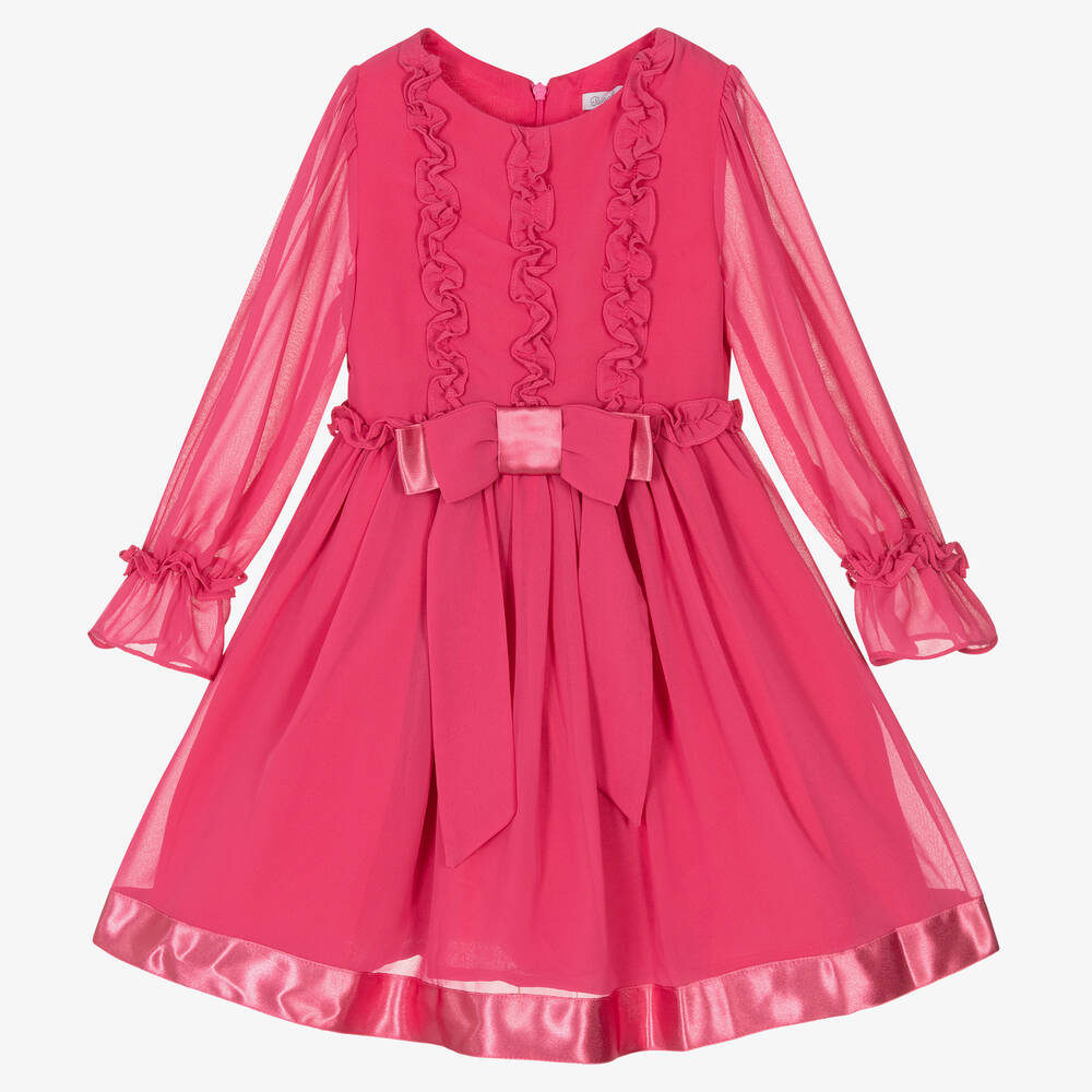 Patachou - Rosa Chiffonkleid für Mädchen | Childrensalon