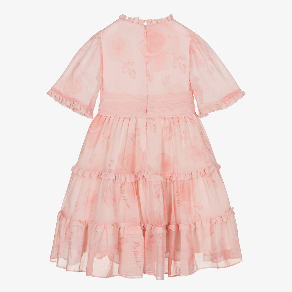Patachou-Girls Pink Chiffon Dress | Childrensalon Outlet