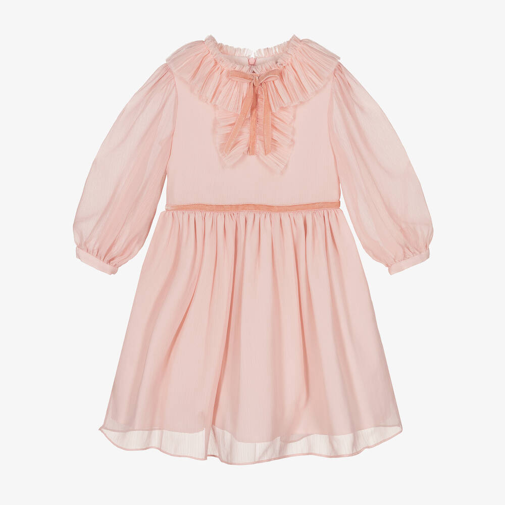 Patachou - Rosa Chiffonkleid für Mädchen | Childrensalon