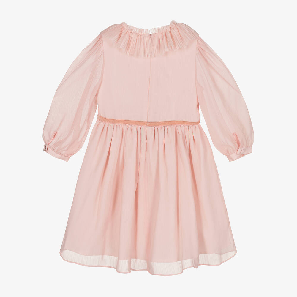 Patachou-Girls Pink Chiffon Dress | Childrensalon Outlet