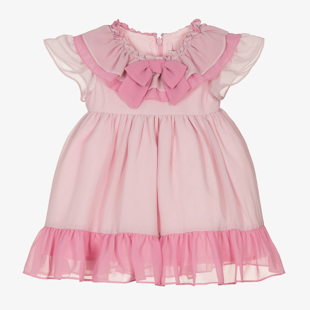 Patachou - Girls Pink Chiffon Dress | Childrensalon