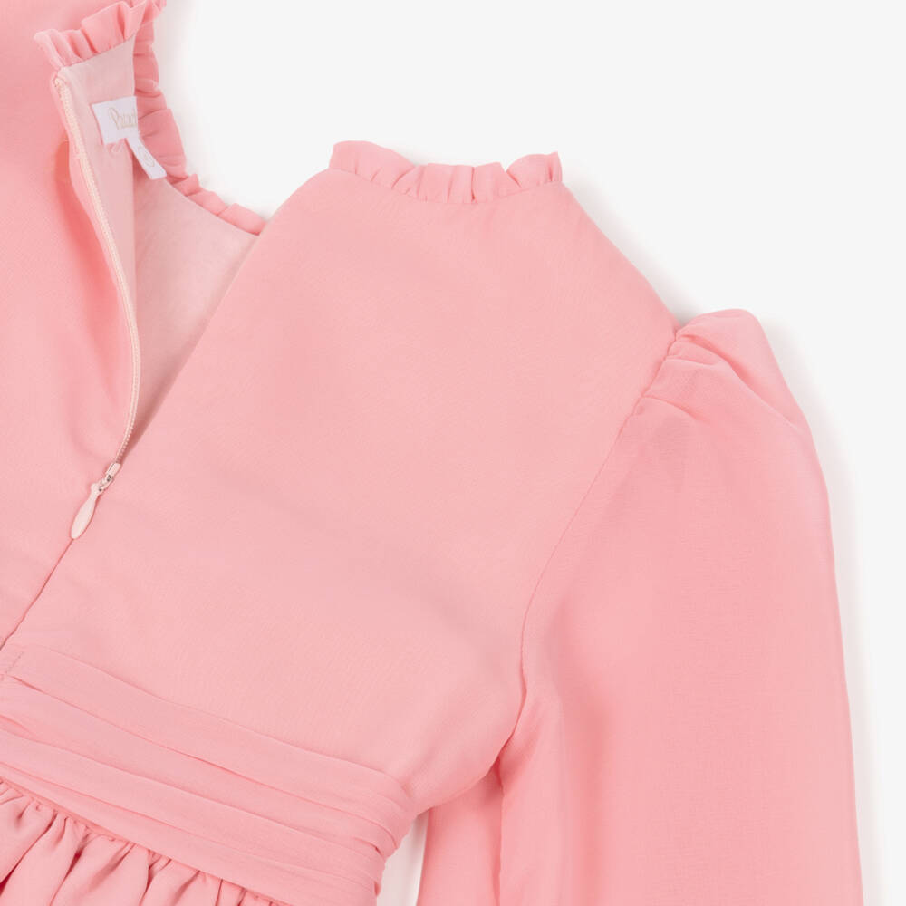 Patachou-Платье из шифона с рюшами для девочек в нежно-розовом цвете | Childrensalon Outlet