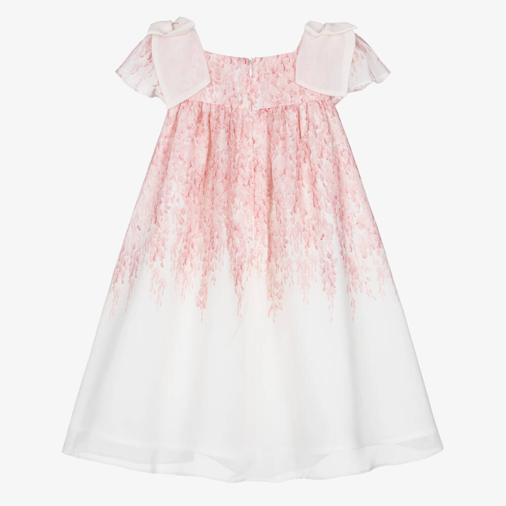 Patachou-Girls Pink Chiffon Floral Print Dress | Childrensalon Outlet