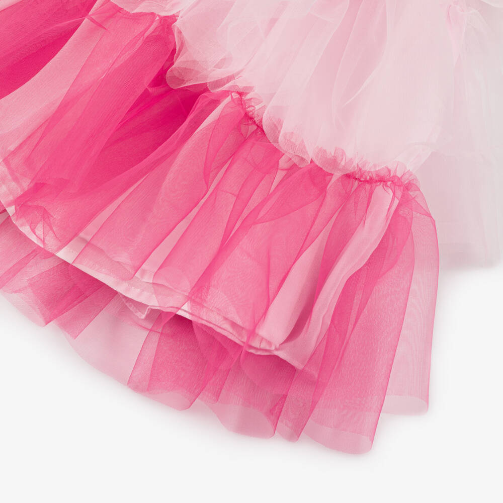 Patachou-Платье из розового шифона с рюшами для девочек | Childrensalon Outlet