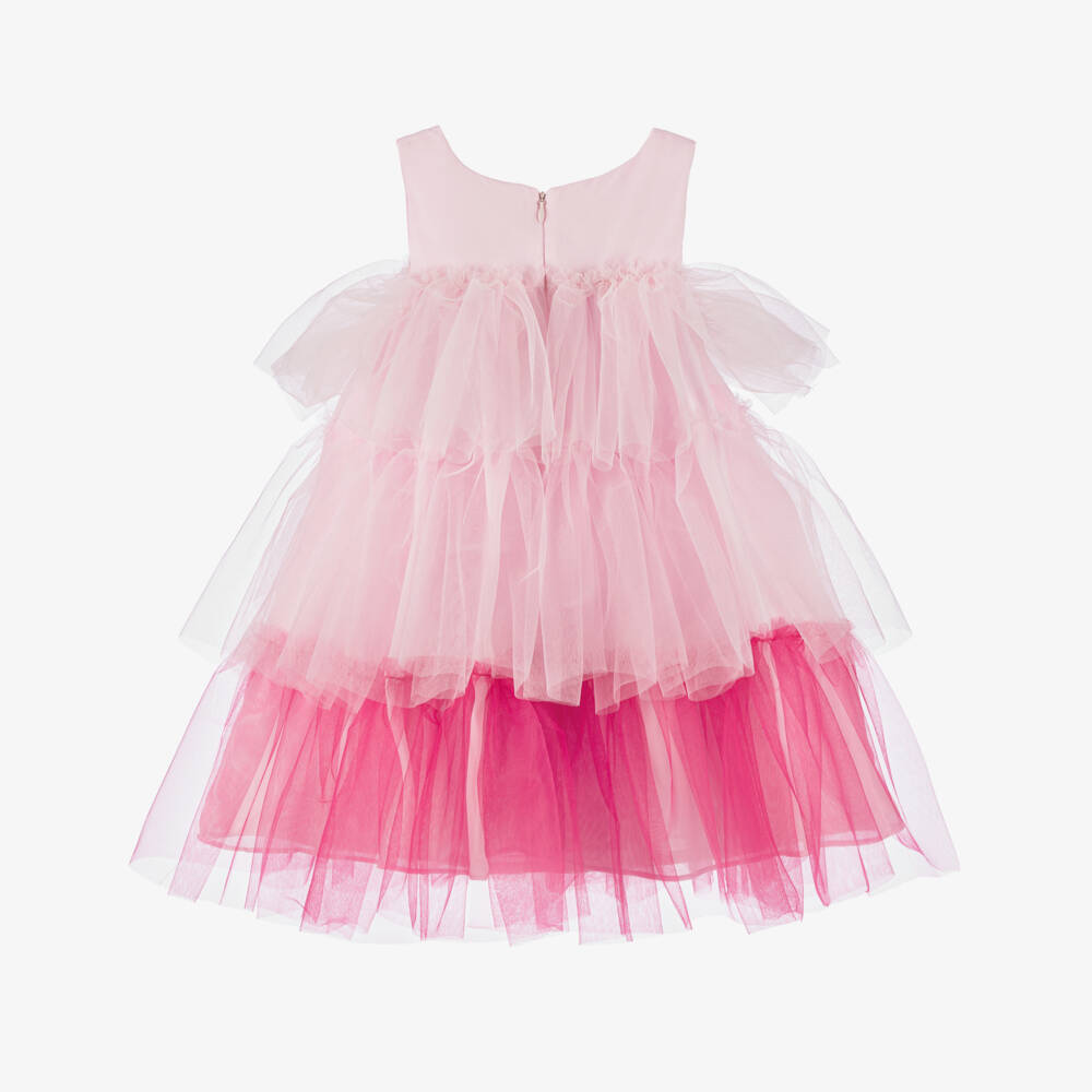 Patachou-Платье из розового шифона с рюшами для девочек | Childrensalon Outlet