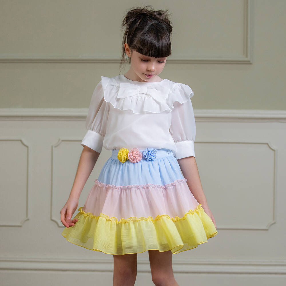 Patachou-Girls Pink Chiffon Skirt | Childrensalon Outlet