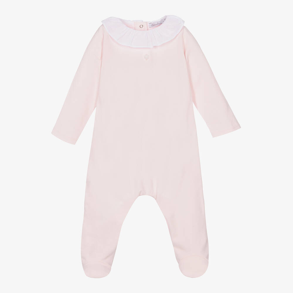 Patachou - Girls Pink Cotton Babygrow | Childrensalon