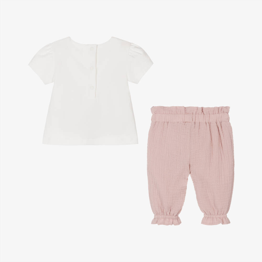 Patachou-Girls' Pink Cotton Blossom Outfit | Childrensalon Outlet