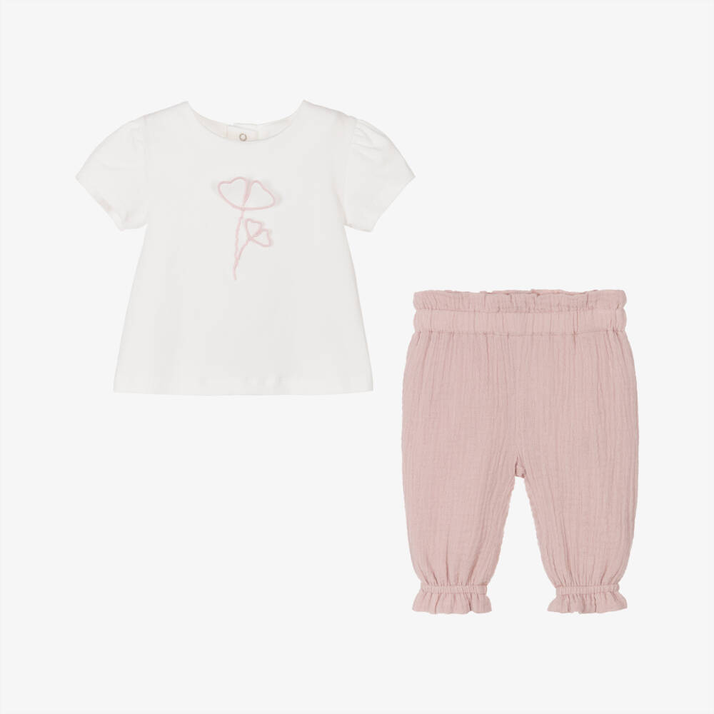 Patachou-Girls' Pink Cotton Blossom Outfit | Childrensalon Outlet