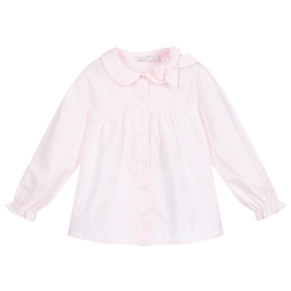 Patachou - Girls Pink Cotton Blouse | Childrensalon
