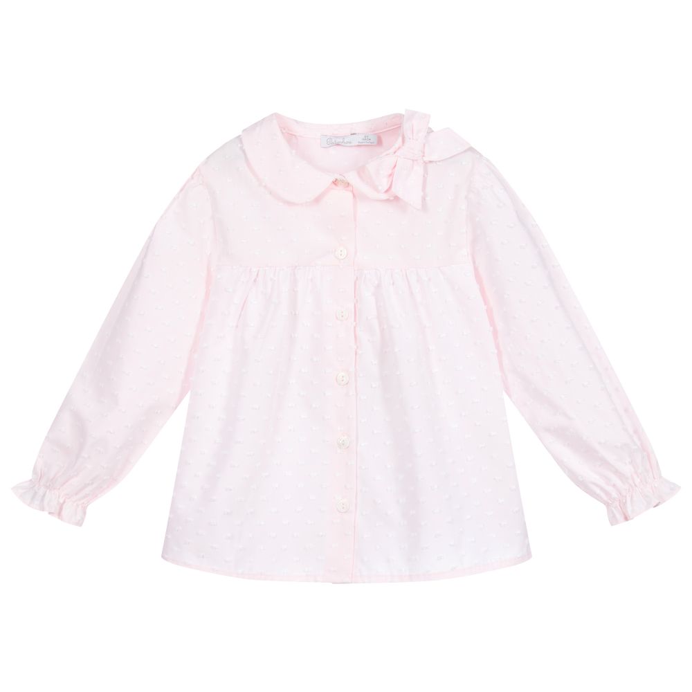 Patachou-Girls Pink Cotton Blouse | Childrensalon Outlet