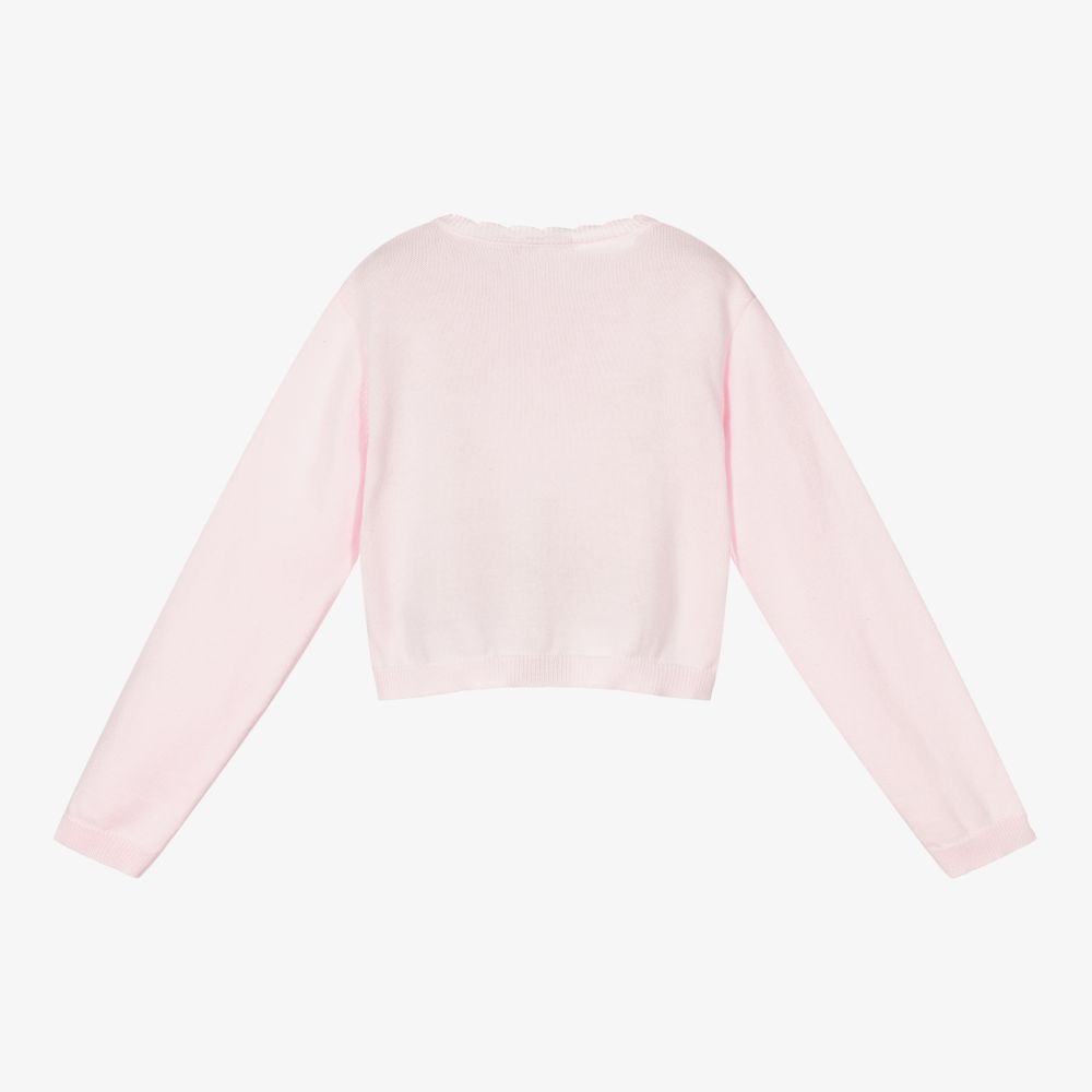 Patachou-Girls Pink Cotton Cardigan | Childrensalon Outlet