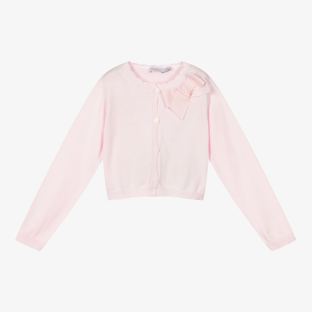 Patachou - Girls Pink Cotton Cardigan | Childrensalon