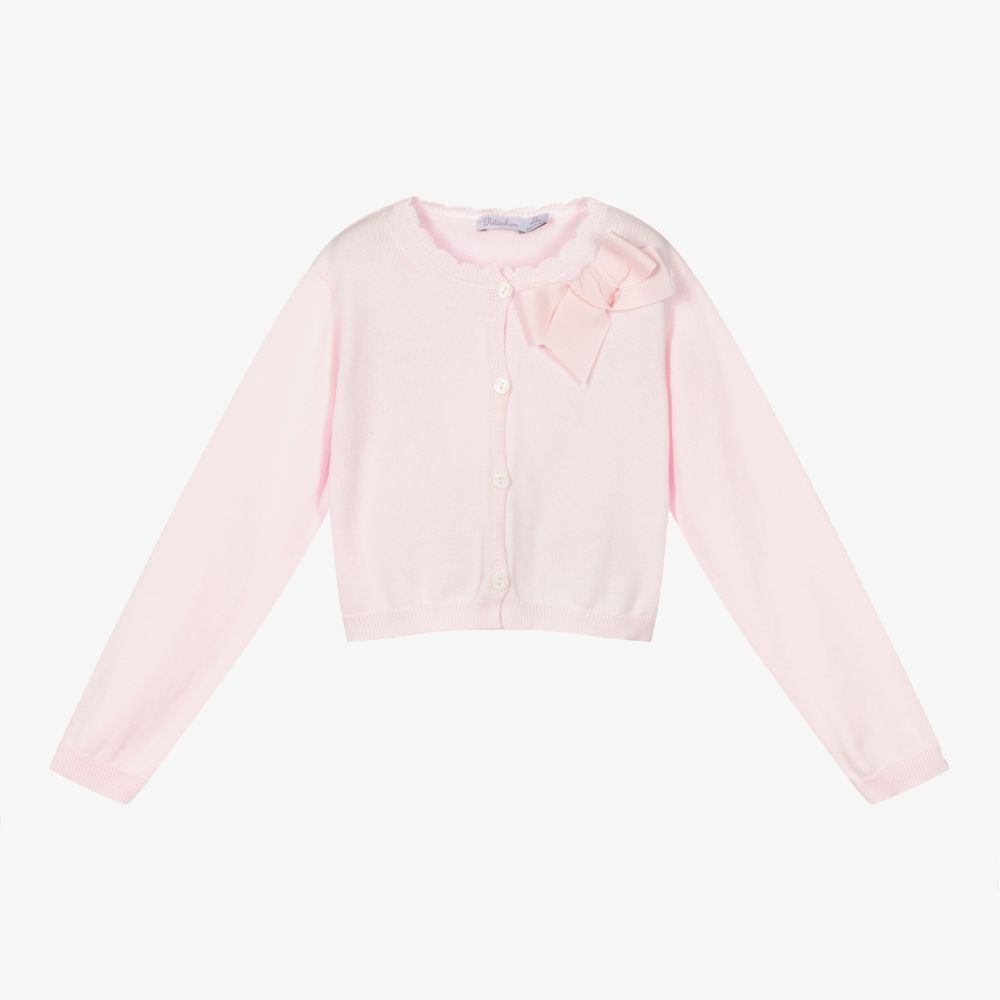 Girls Pink Cotton Cardigan