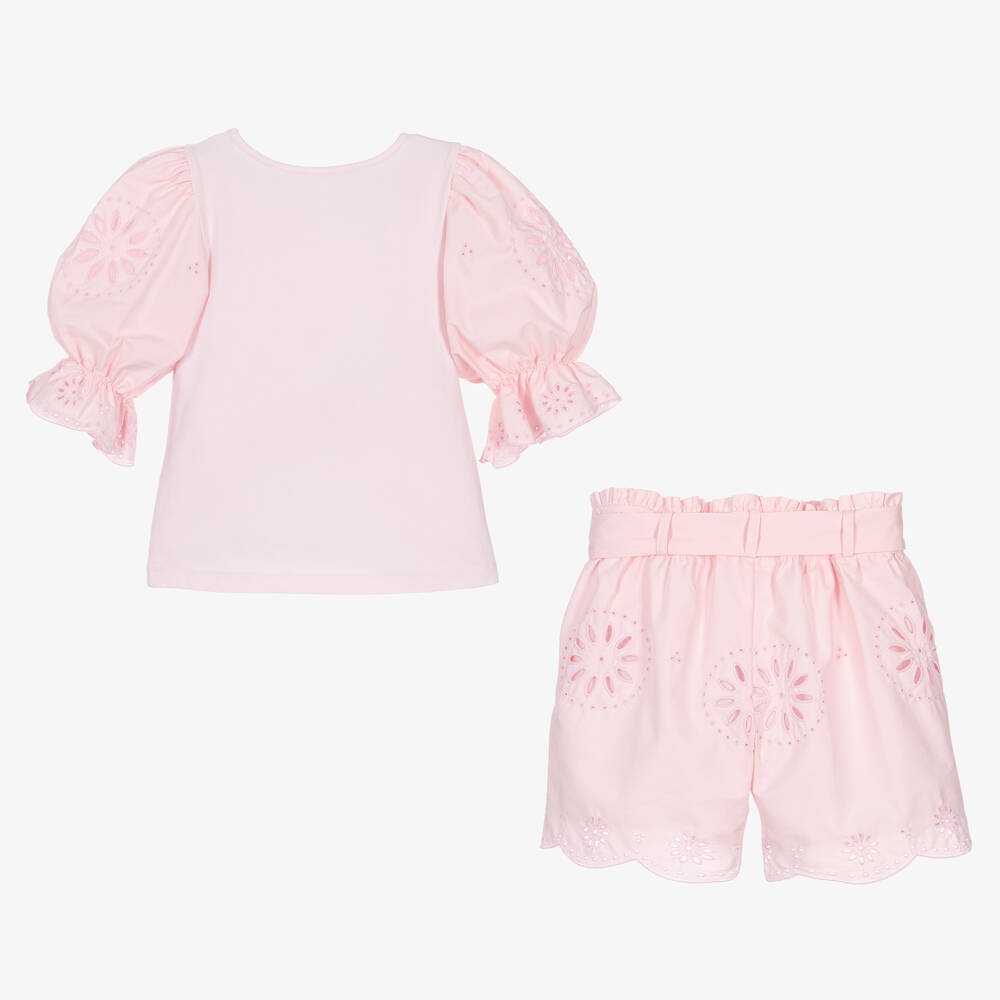 باتاشو-طقم شورت قطن لون زهري للبنات | Childrensalon Outlet