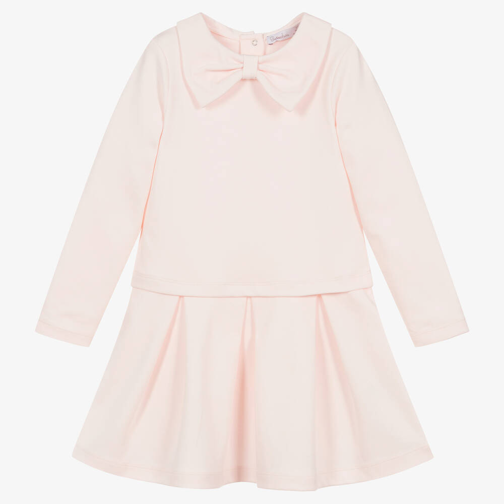 Patachou-Girls Pink Cotton Dress | Childrensalon Outlet