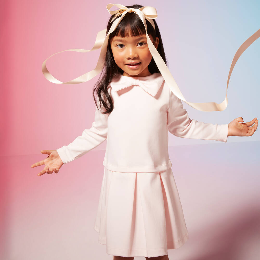 Patachou-Girls Pink Cotton Dress | Childrensalon Outlet