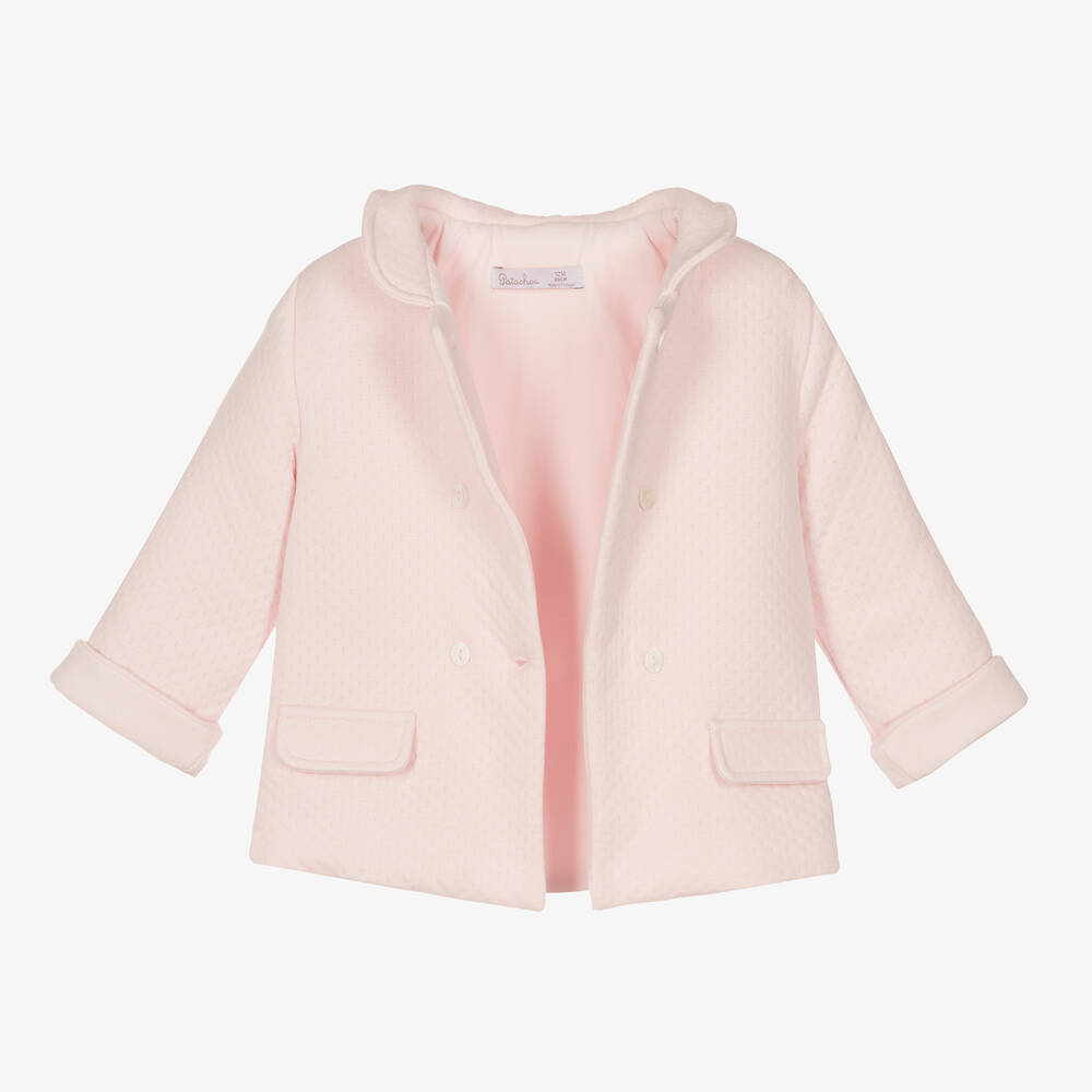 Patachou-Girls Pink Cotton Jersey Jacket | Childrensalon Outlet