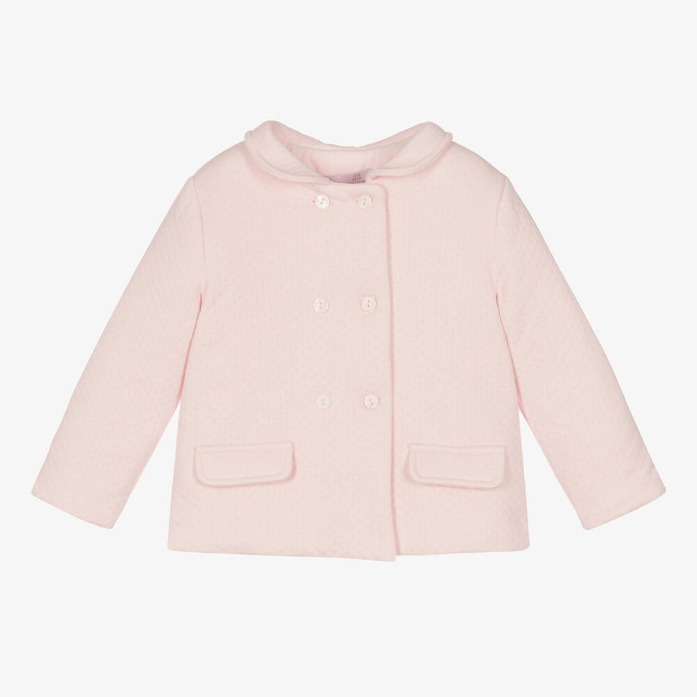 Patachou - Girls Pink Cotton Jersey Jacket | Childrensalon