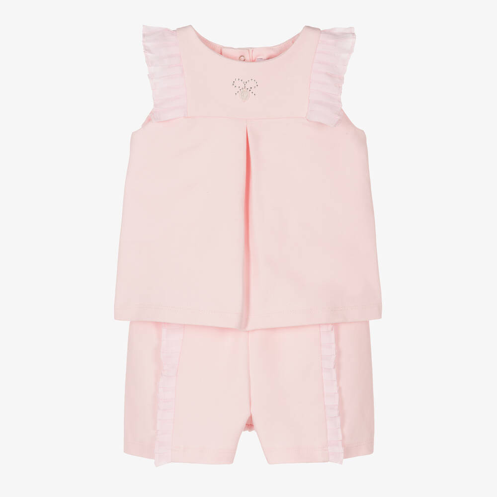 Patachou - Rosa Baumwolljersey-Top & Shorts | Childrensalon