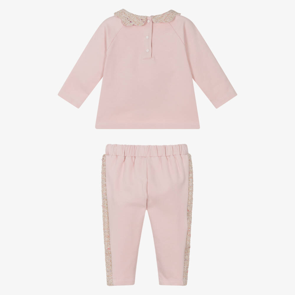 Patachou-Костюм из розового трикотажа твид для девочек | Childrensalon Outlet