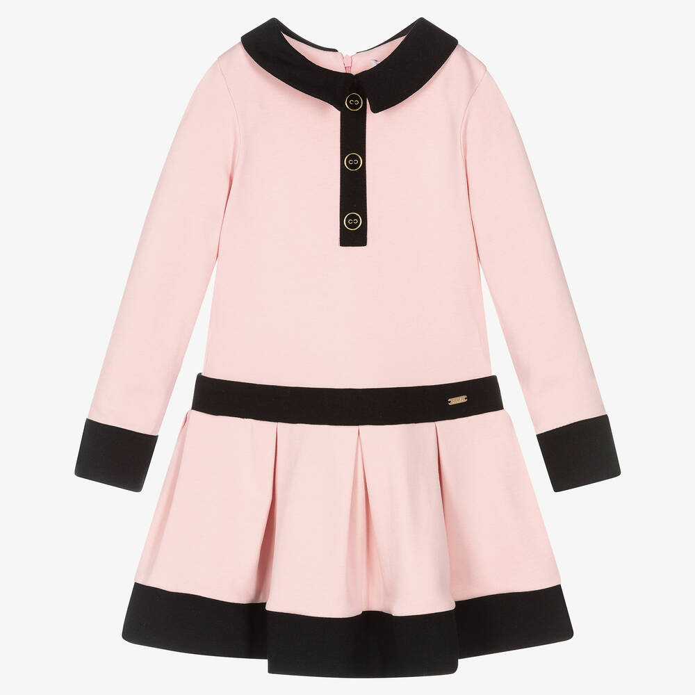 Patachou - Girls Pink Cotton Milano Jersey Dress | Childrensalon