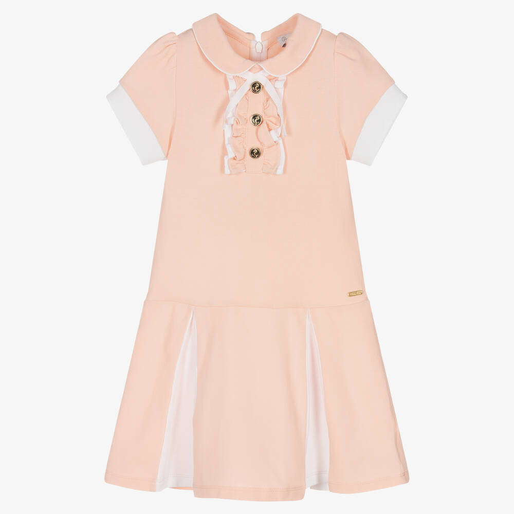 Patachou - Girls Pink Cotton Piqué Dress | Childrensalon