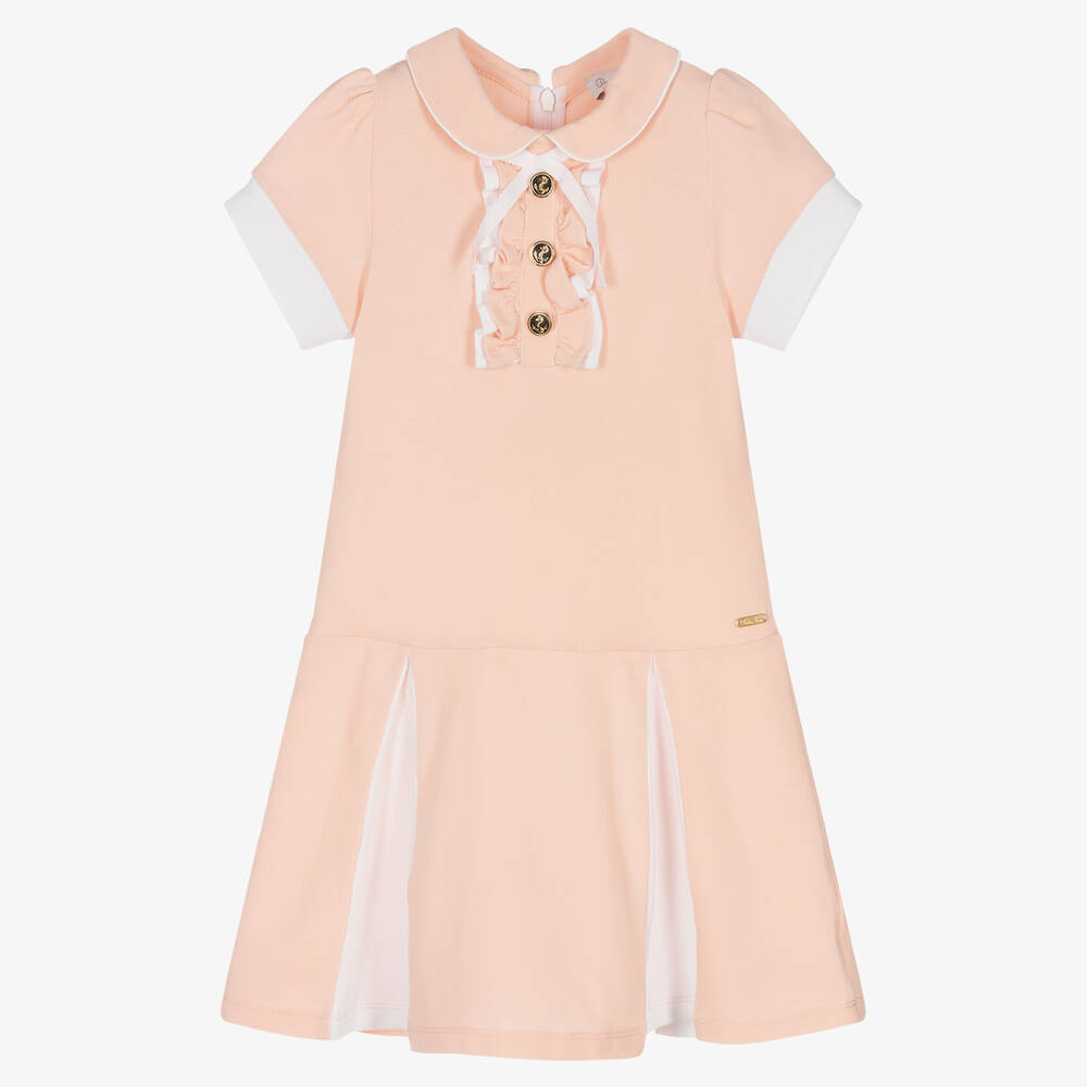 Patachou-Girls Pink Cotton Piqué Dress | Childrensalon Outlet