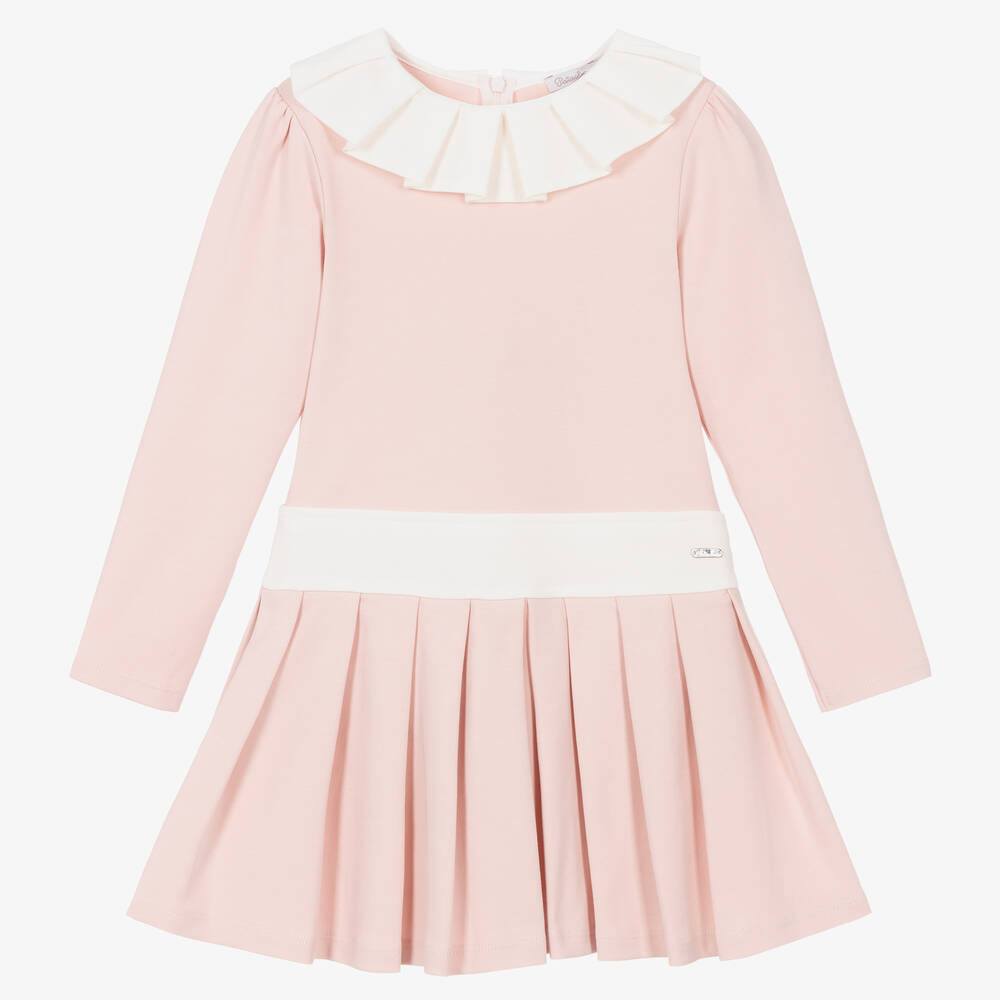 Patachou - Robe rose plissée en coton fille | Childrensalon