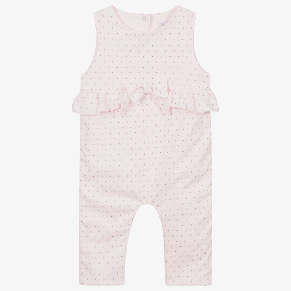 Patachou-Girls Pink Cotton Romper | Childrensalon Outlet