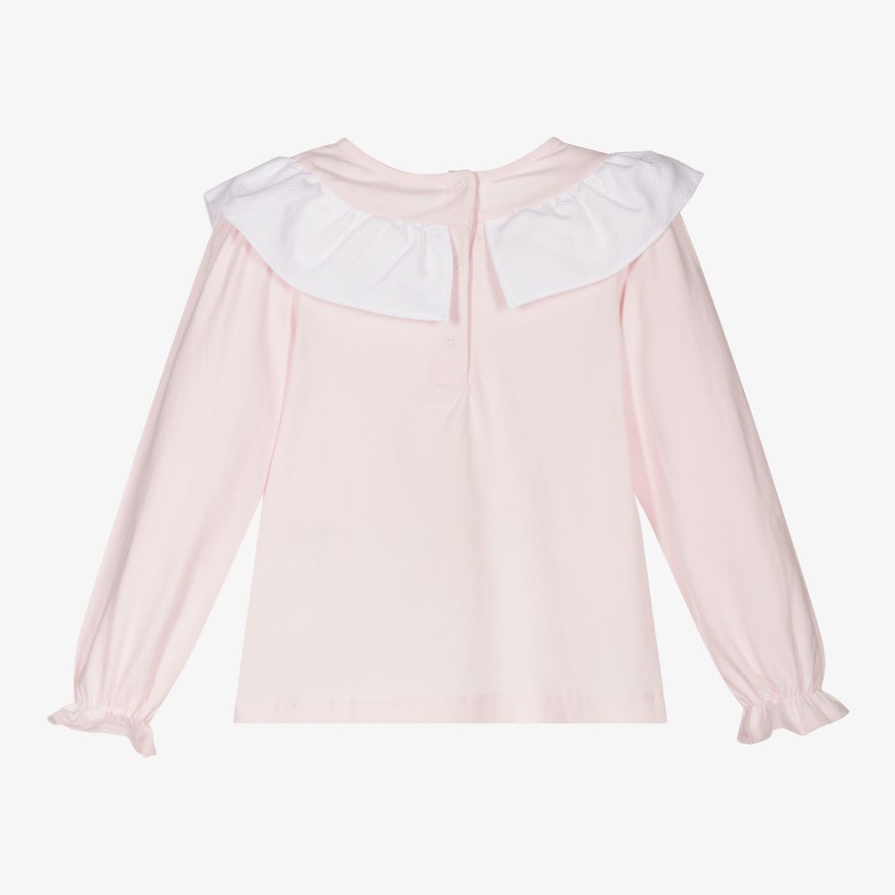 Patachou-Girls Pink Cotton Ruffle Top | Childrensalon Outlet