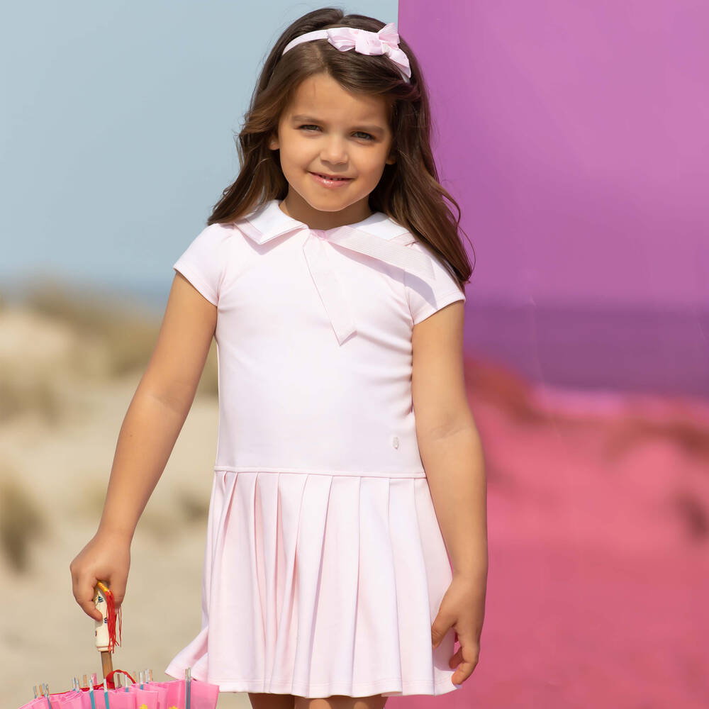 Patachou - Girls Pink Cotton Sailor Dress | Childrensalon Outlet