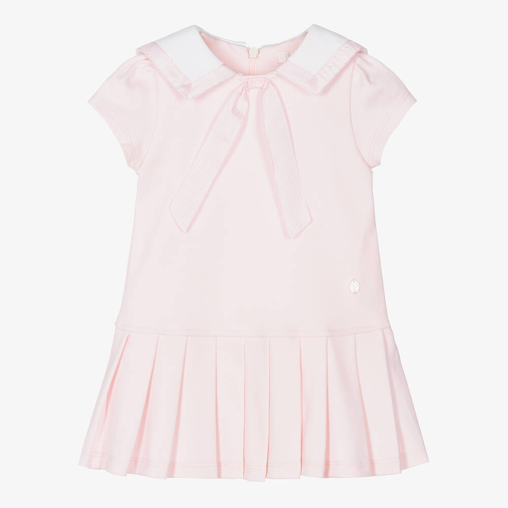 Patachou-Girls Pink Cotton Sailor Dress | Childrensalon Outlet