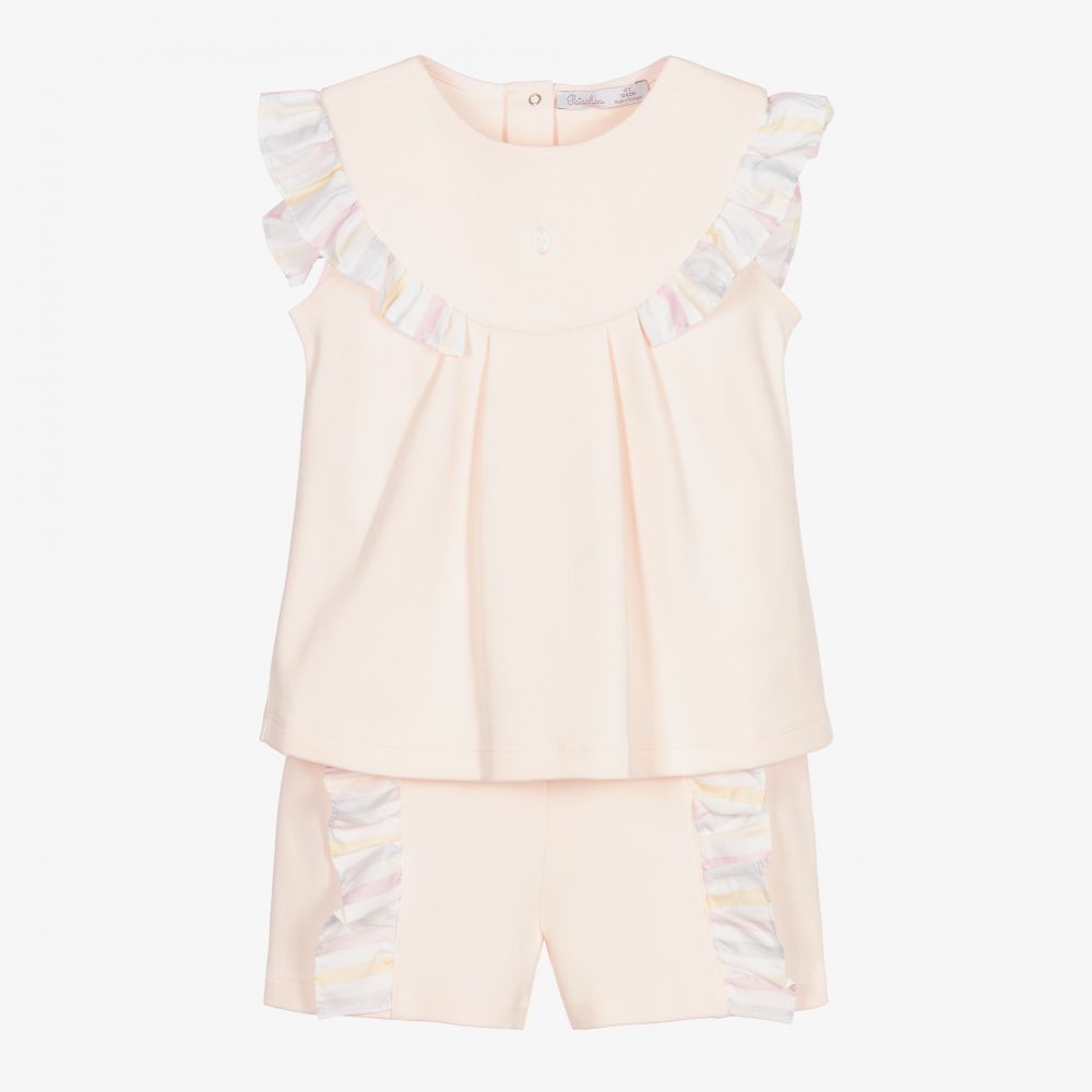 Patachou - Ens. short rose en coton Fille | Childrensalon