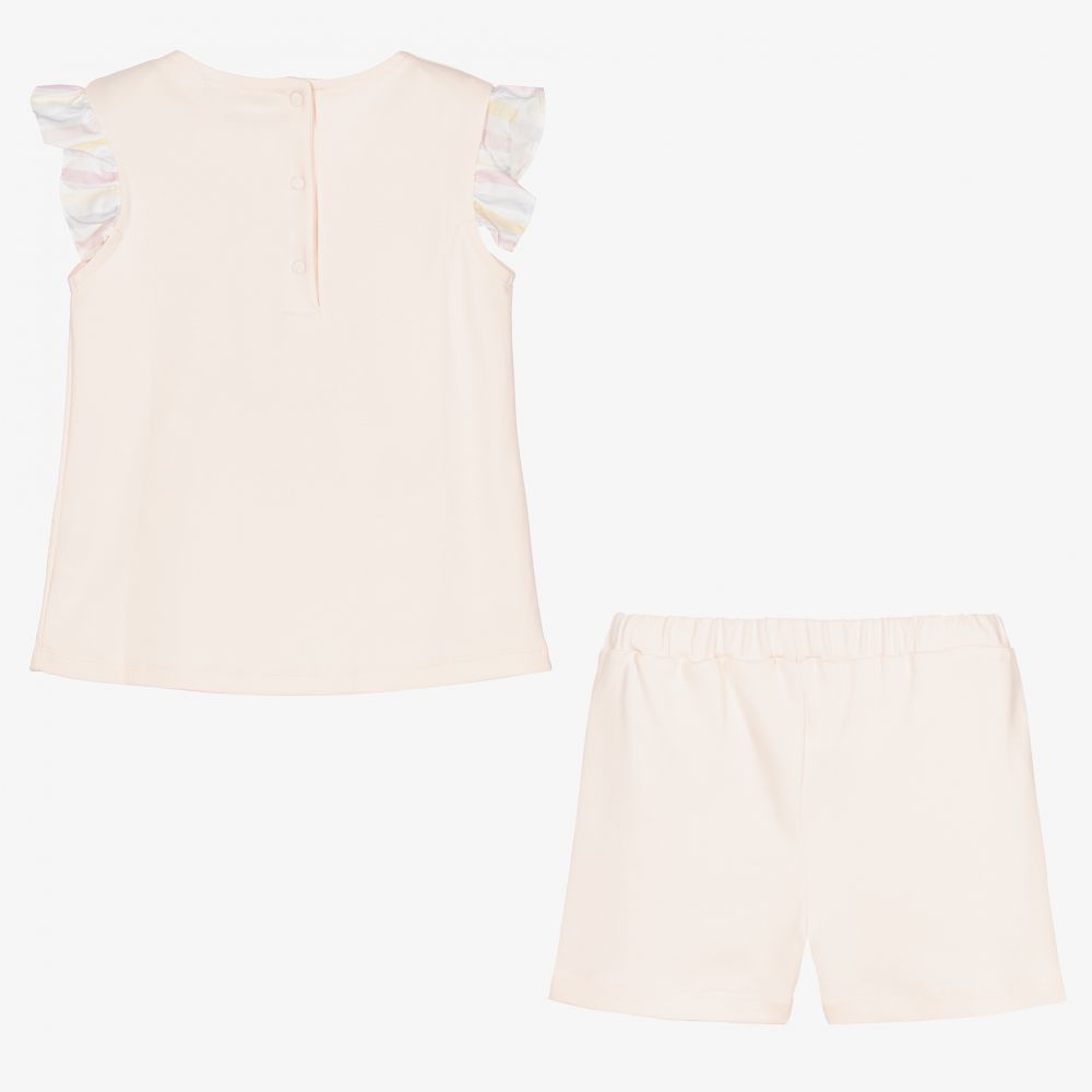 Patachou-Girls Pink Cotton Shorts Set | Childrensalon Outlet