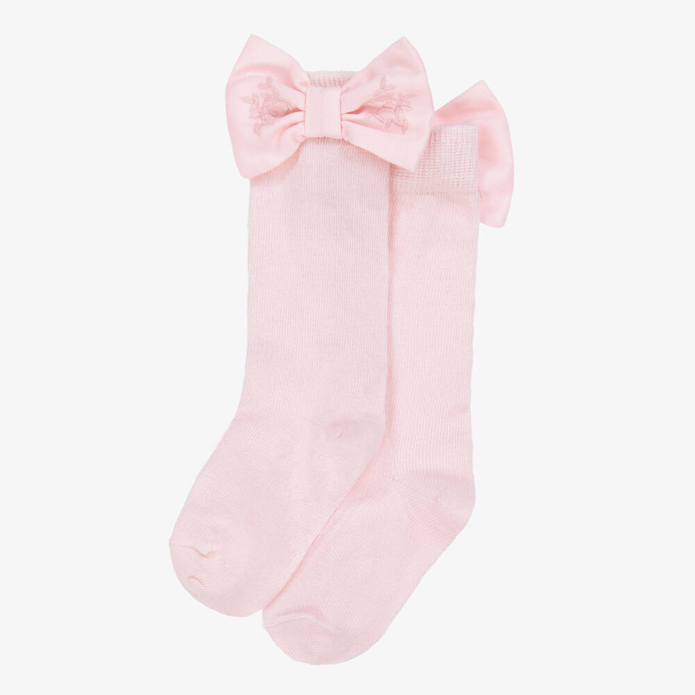 Patachou-Розовые хлопковые носки с бантом для девочек | Childrensalon Outlet